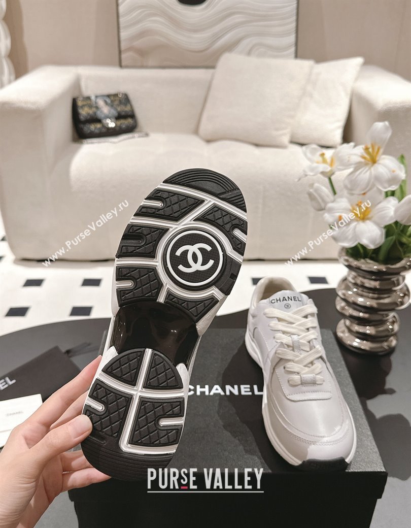 Chanel Printed Calfskin Sneakers White 2024 G46086 (SS-241120113)