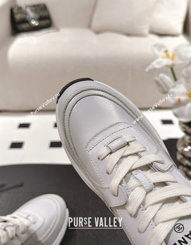 Chanel Printed Calfskin Sneakers White 2024 G46086 (SS-241120113)