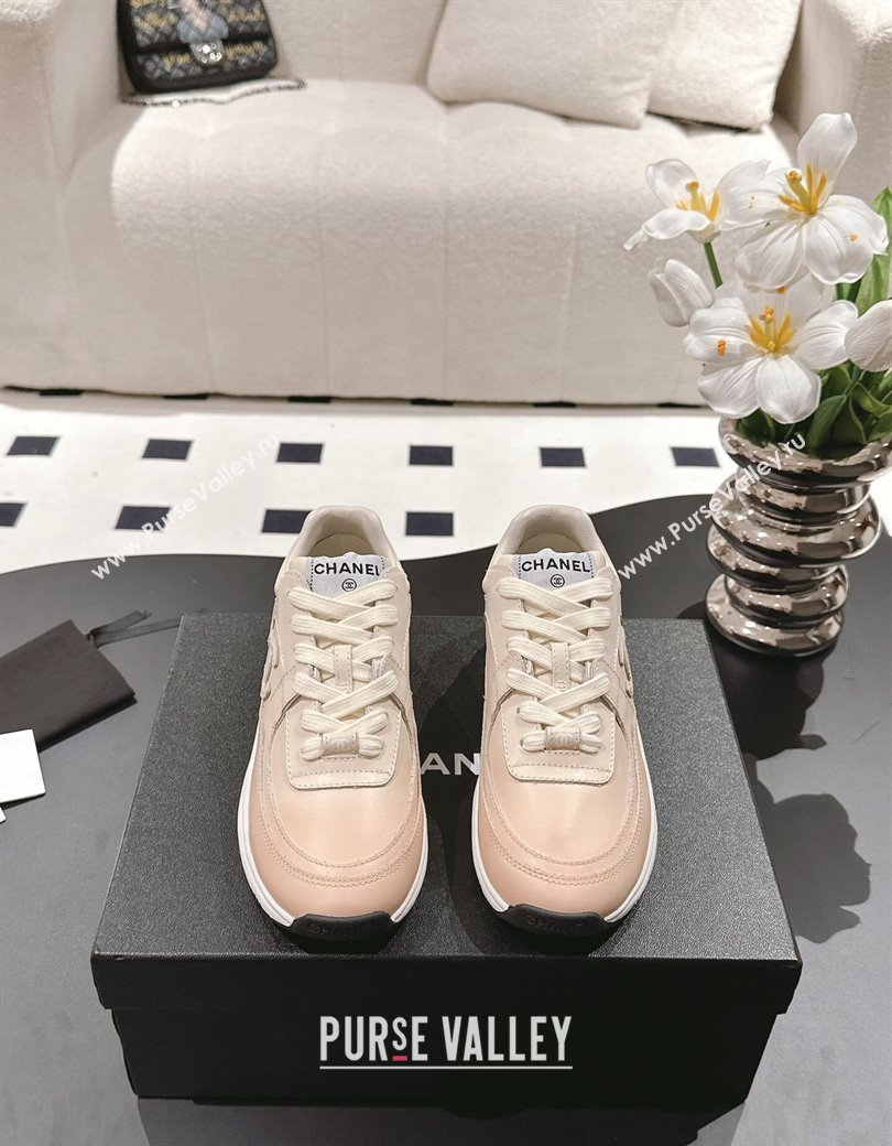 Chanel Printed Calfskin Sneakers Beige 2024 G46086 (SS-241120114)