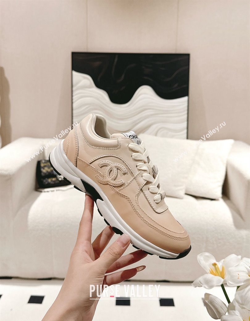 Chanel Printed Calfskin Sneakers Beige 2024 G46086 (SS-241120114)