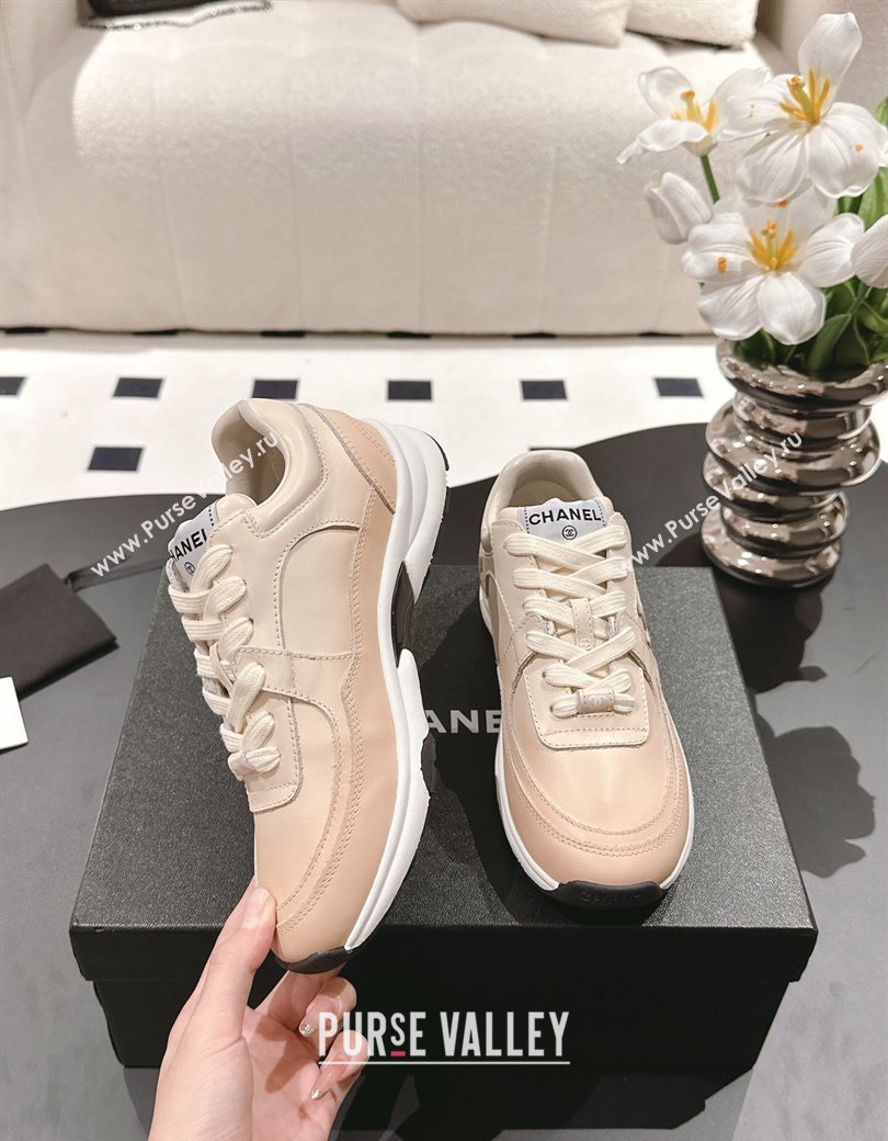 Chanel Printed Calfskin Sneakers Beige 2024 G46086 (SS-241120114)