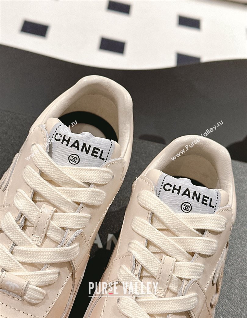 Chanel Printed Calfskin Sneakers Beige 2024 G46086 (SS-241120114)