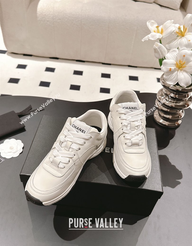 Chanel Calfskin Sneakers White Leather 2024 G46086 (SS-241120131)