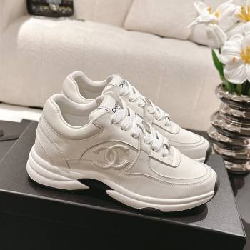 Chanel Calfskin Sneakers White Leather 2024 G46086 (SS-241120131)