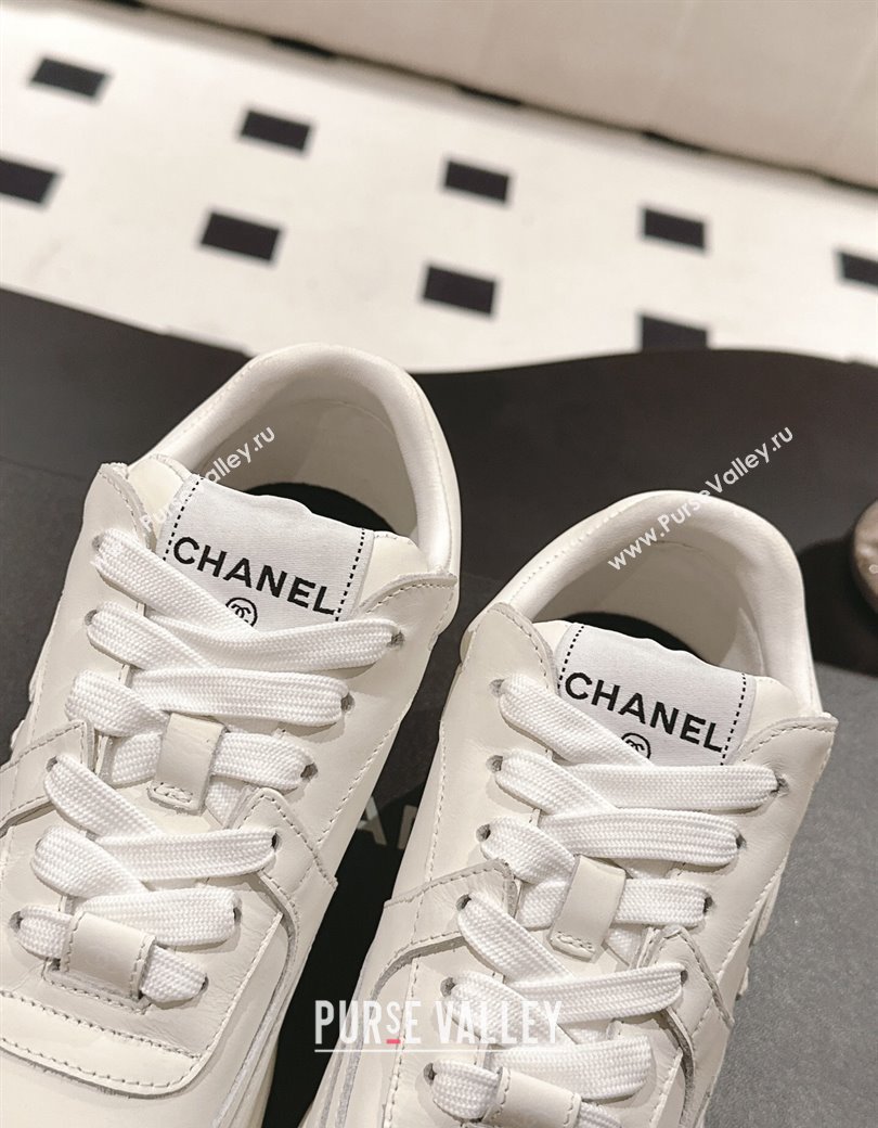 Chanel Calfskin Sneakers White Leather 2024 G46086 (SS-241120131)