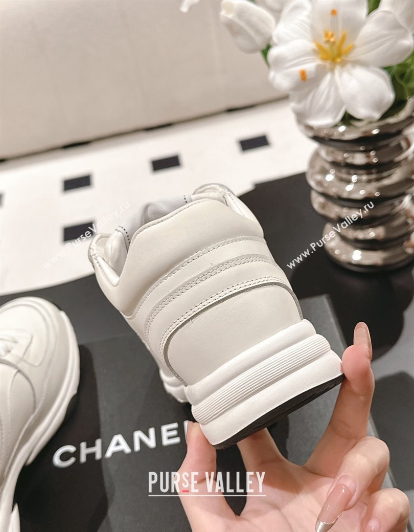 Chanel Calfskin Sneakers White Leather 2024 G46086 (SS-241120131)