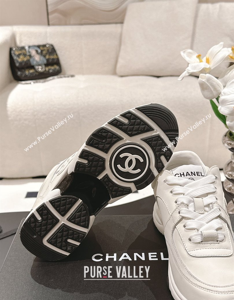 Chanel Calfskin Sneakers White Leather 2024 G46086 (SS-241120131)