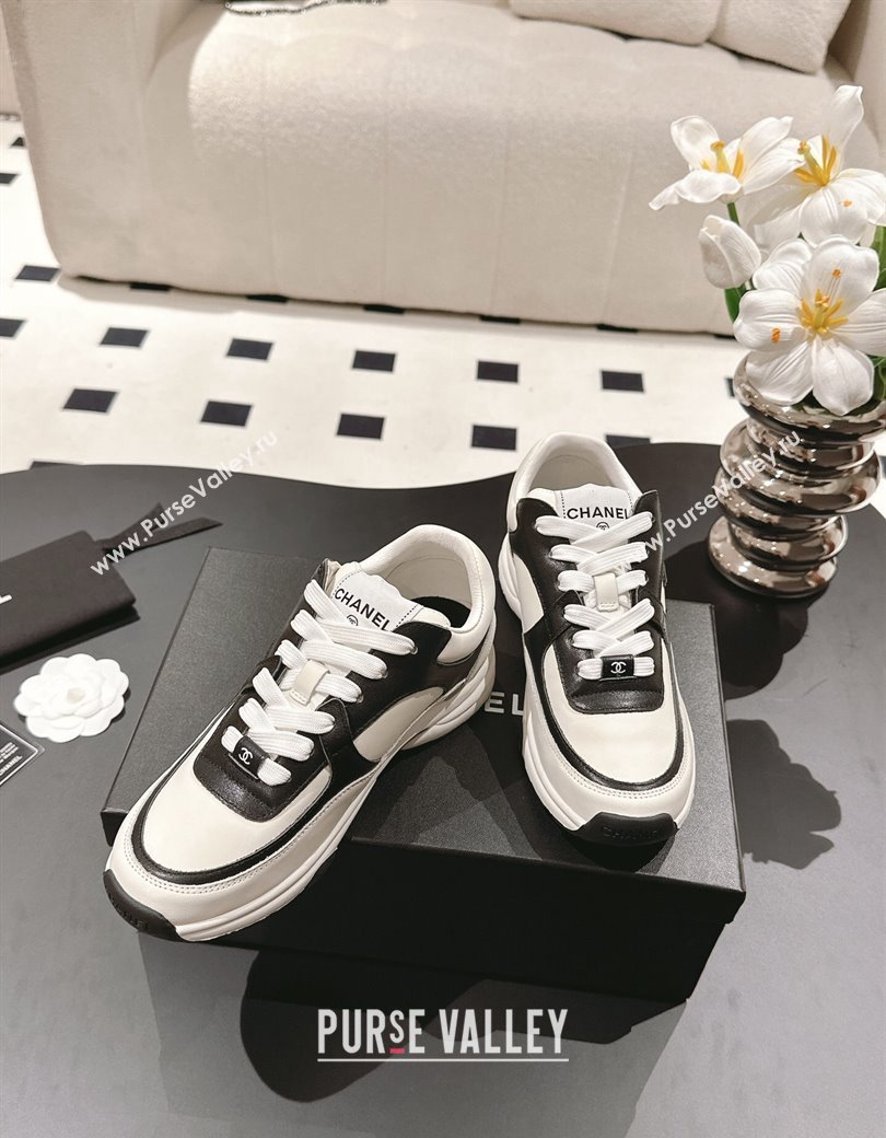 Chanel Calfskin Sneakers White/Black2 2024 G46086 (SS-241120132)