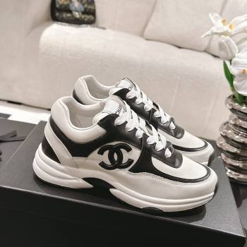 Chanel Calfskin Sneakers White/Black2 2024 G46086 (SS-241120132)