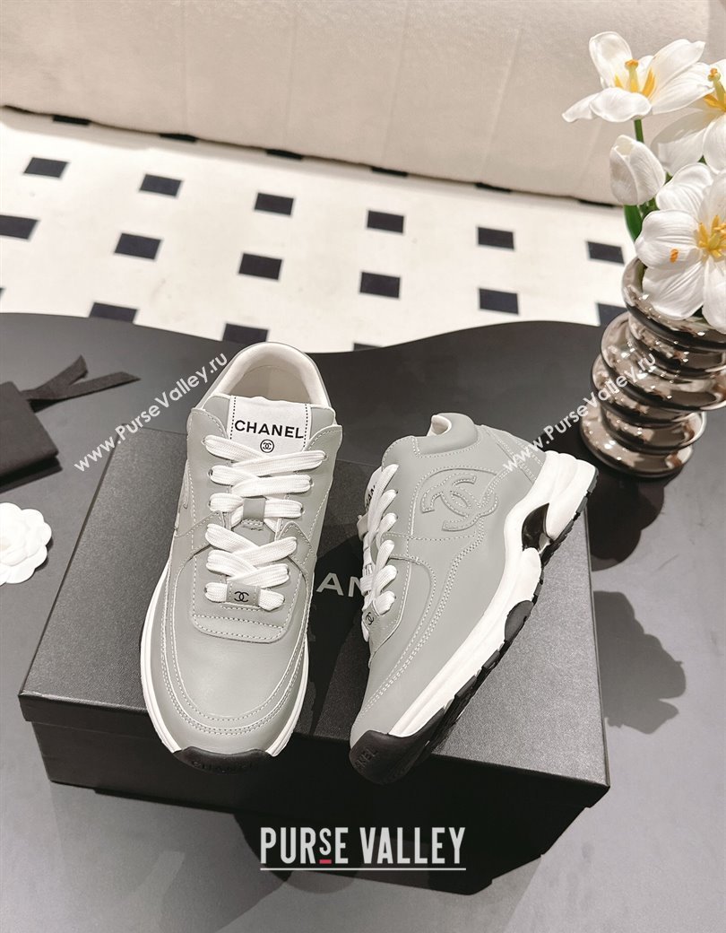 Chanel Calfskin Sneakers Grey 2024 G46086 (SS-241120133)