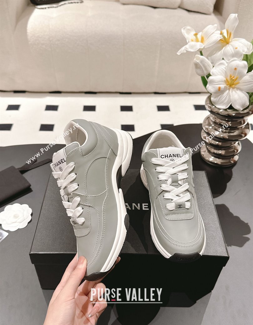 Chanel Calfskin Sneakers Grey 2024 G46086 (SS-241120133)