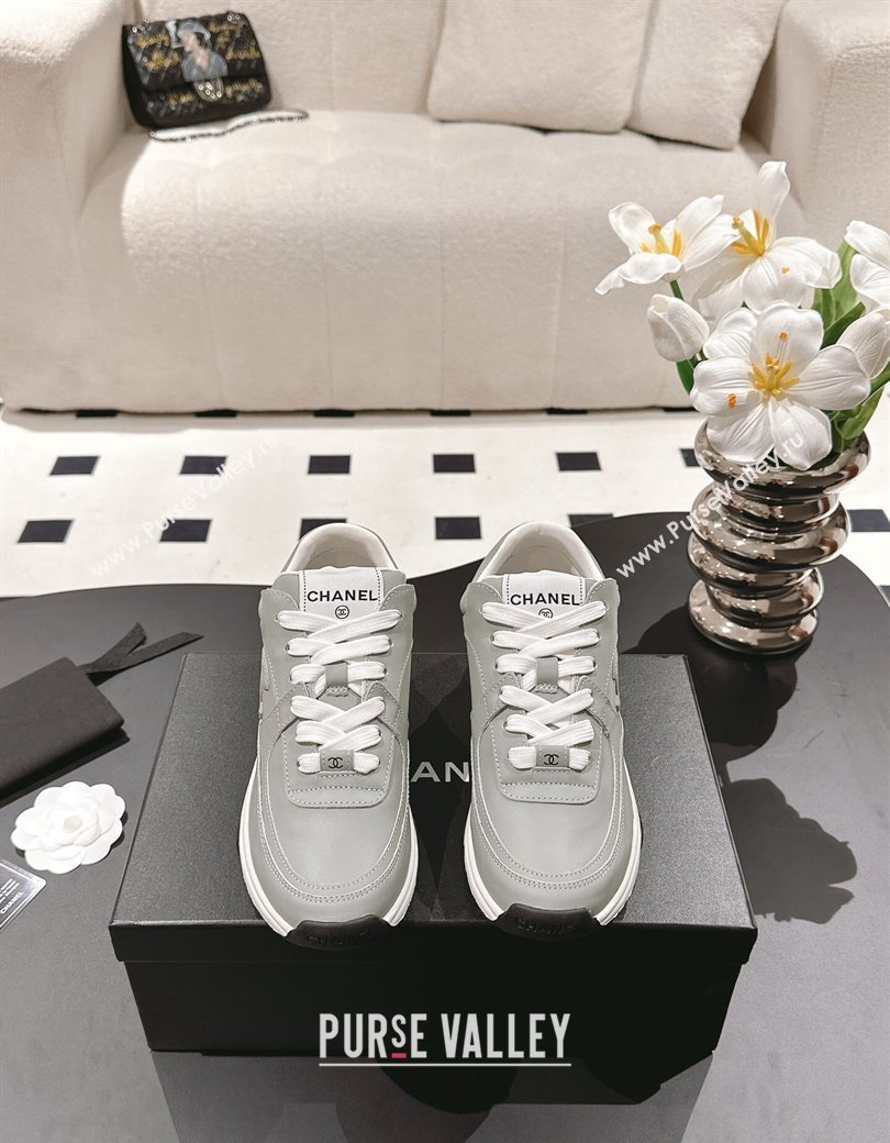 Chanel Calfskin Sneakers Grey 2024 G46086 (SS-241120133)