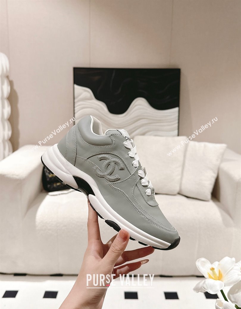 Chanel Calfskin Sneakers Grey 2024 G46086 (SS-241120133)