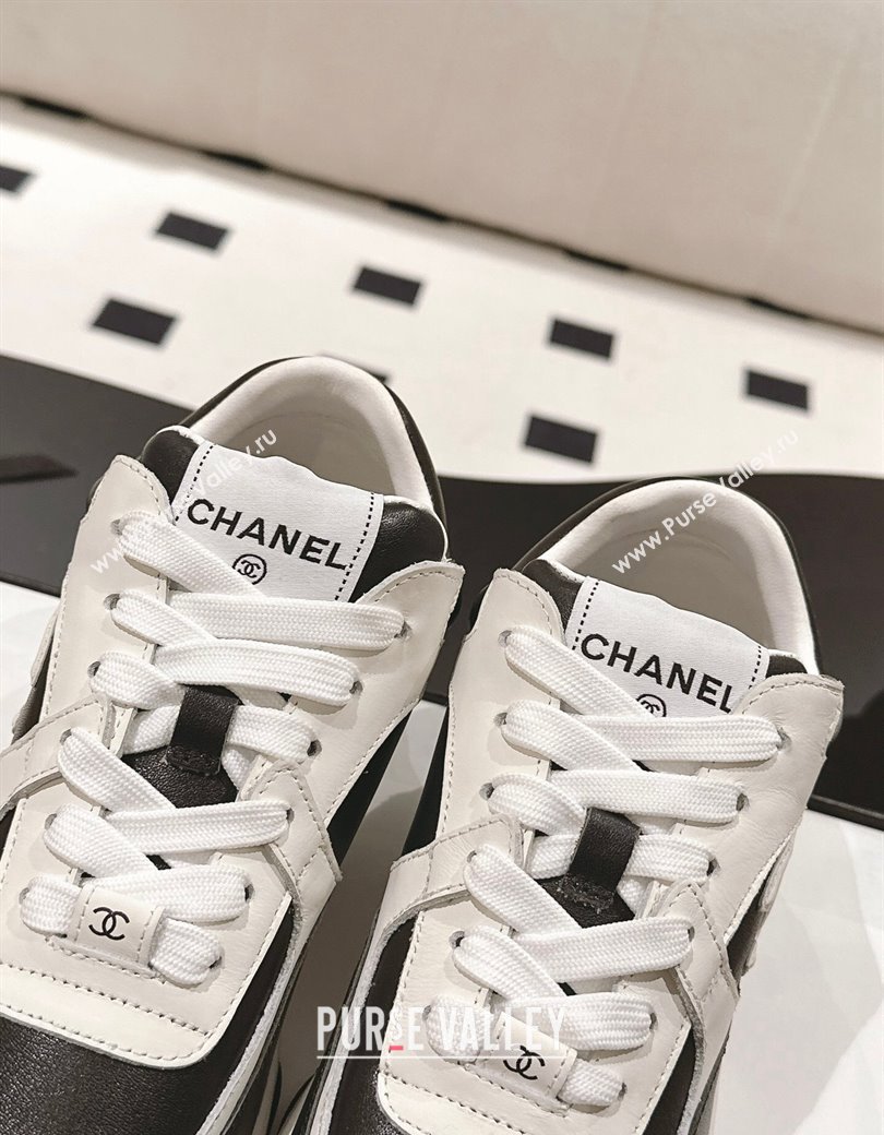 Chanel Calfskin Sneakers White2/Black 2024 G46086 (SS-241120134)