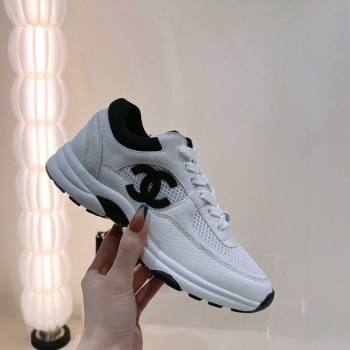 Chanel Mesh, Suede Grained Calfskin Sneakers White 2024 G38299 (SS-241120137)