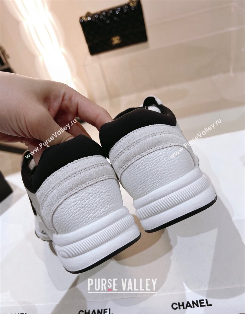 Chanel Mesh, Suede Grained Calfskin Sneakers White 2024 G38299 (SS-241120137)