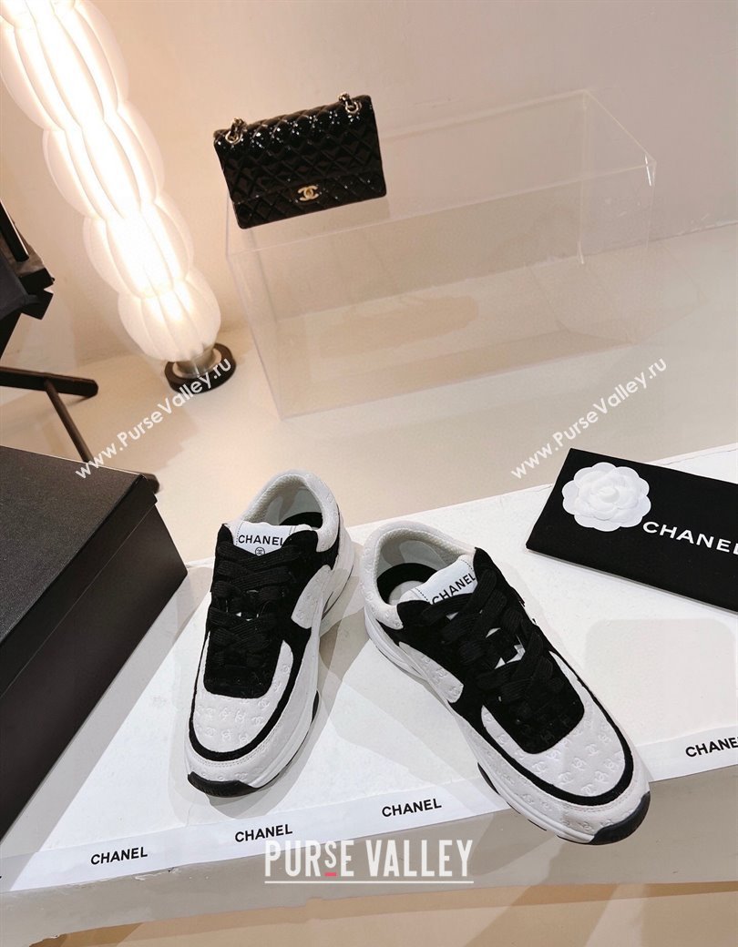 Chanel Suede Sneakers White/Black2 2024 G38299 (SS-241120139)