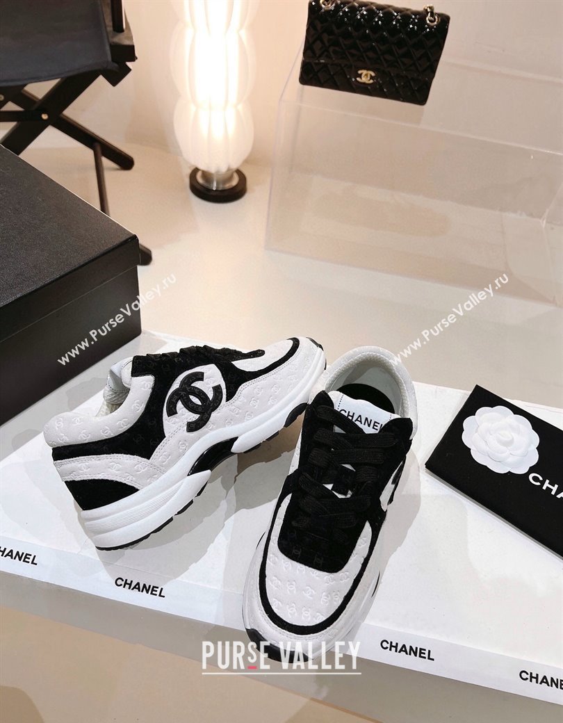 Chanel Suede Sneakers White/Black2 2024 G38299 (SS-241120139)