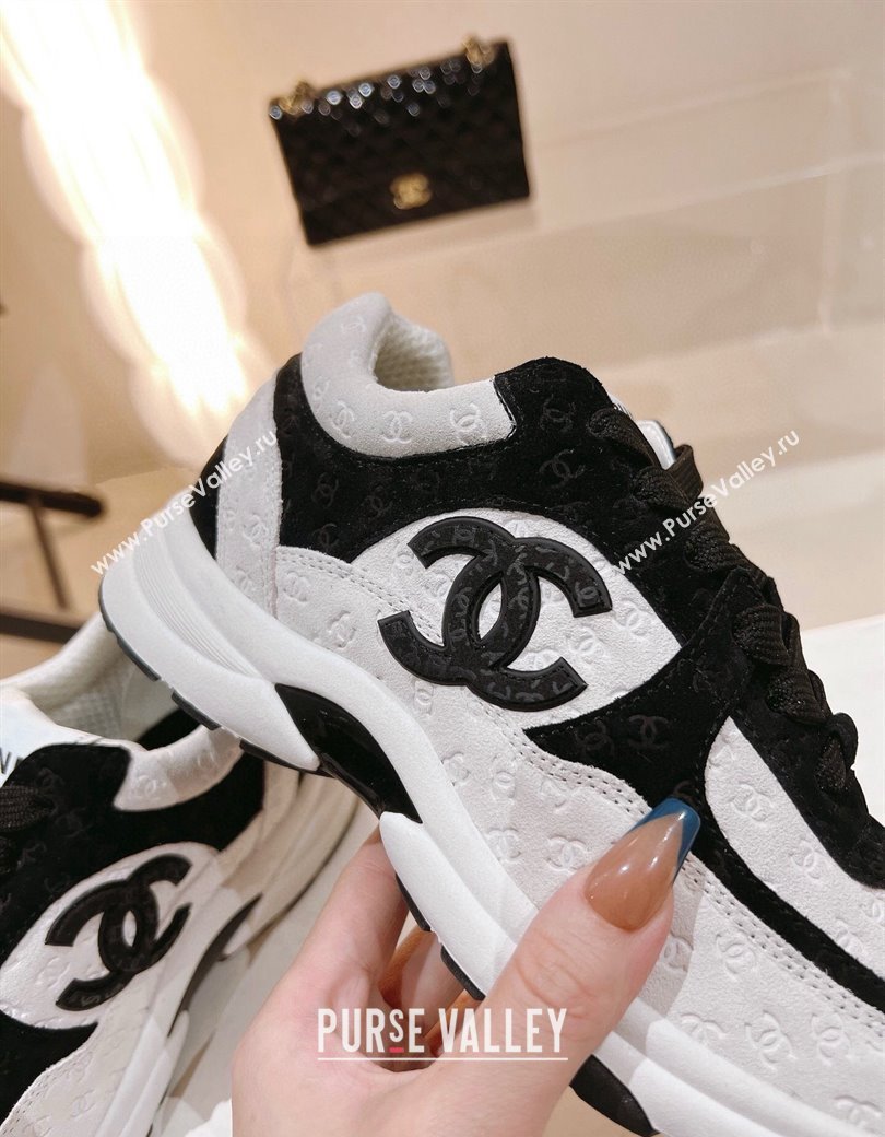 Chanel Suede Sneakers White/Black2 2024 G38299 (SS-241120139)