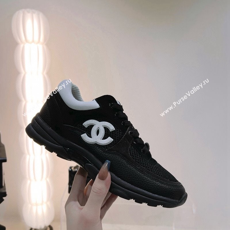 Chanel Mesh, Suede Grained Calfskin Sneakers Black 2024 G38299 (SS-241120140)