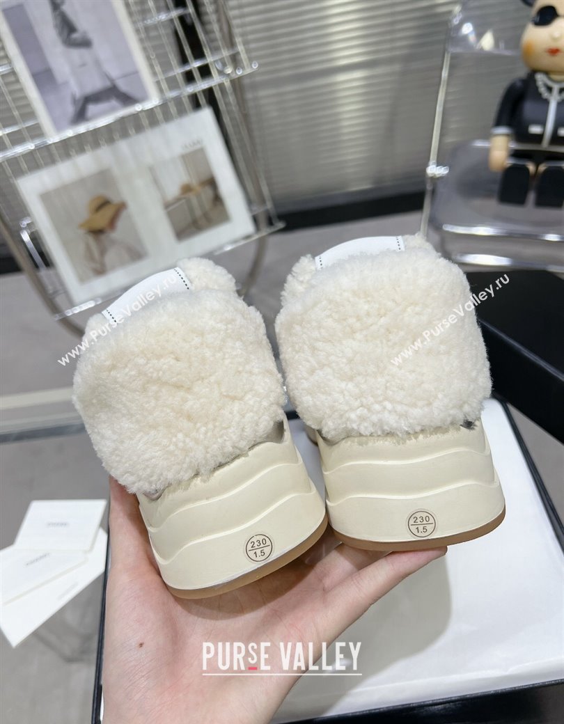 Chanel Calfskin Fur High top Platform Sneakers 5cm White 2024 CH112121 (MD-241121173)