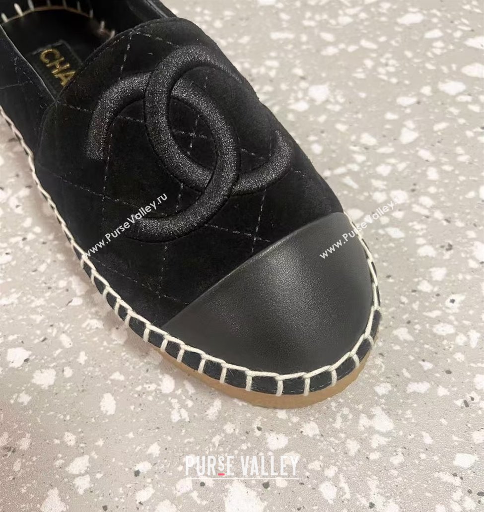 Chanel Quilted Suede Loafers Flat Black 2024 CH112117 (KL-241121102)