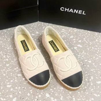 Chanel Quilted Suede Loafers Flat White 2024 CH112117 (KL-241121103)