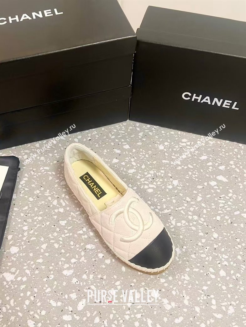 Chanel Quilted Suede Loafers Flat White 2024 CH112117 (KL-241121103)