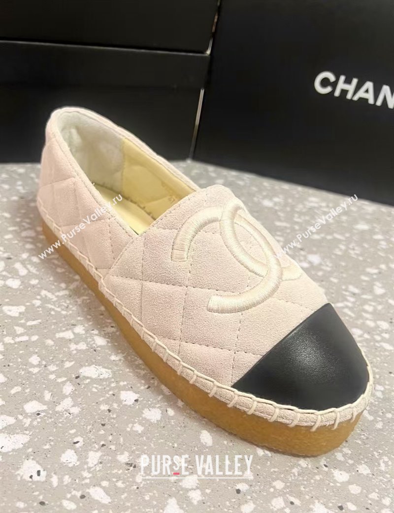 Chanel Quilted Suede Loafers Flat White 2024 CH112117 (KL-241121103)