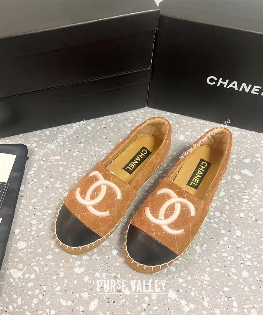 Chanel Quilted Suede Loafers Flat Brown 2024 CH112117 (KL-241121104)