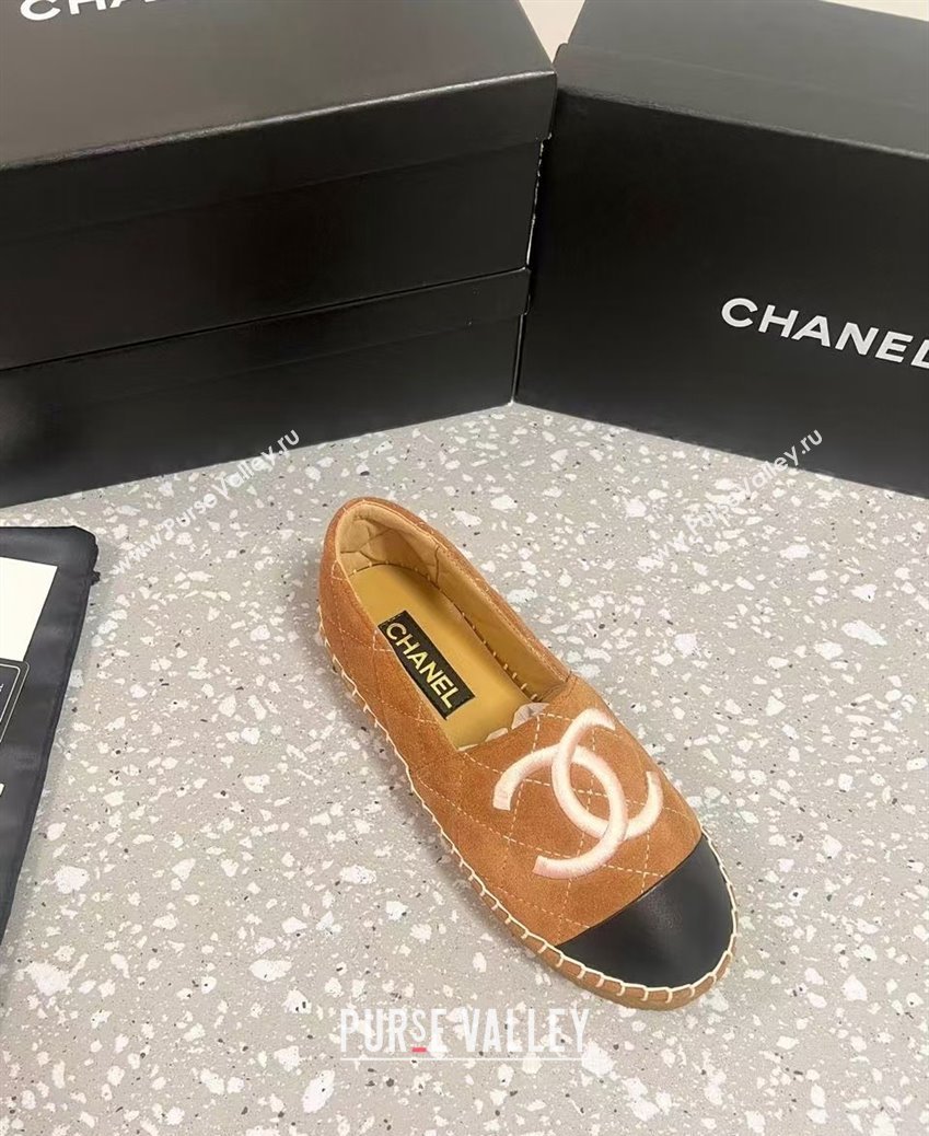 Chanel Quilted Suede Loafers Flat Brown 2024 CH112117 (KL-241121104)