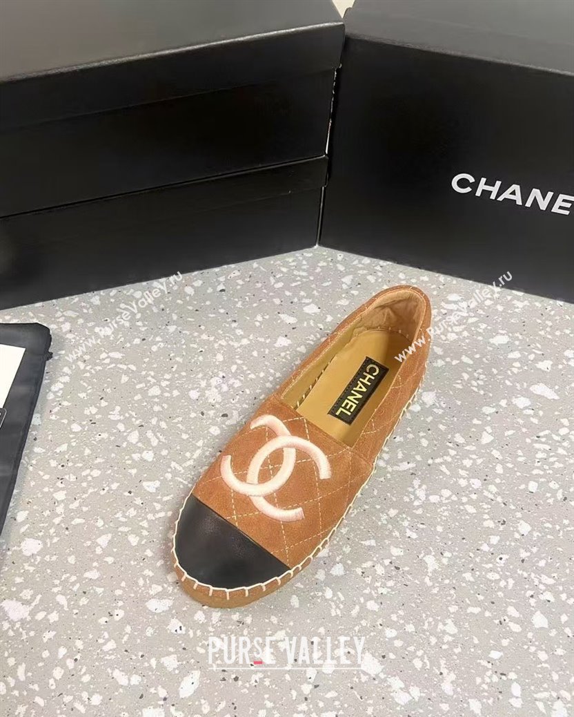 Chanel Quilted Suede Loafers Flat Brown 2024 CH112117 (KL-241121104)