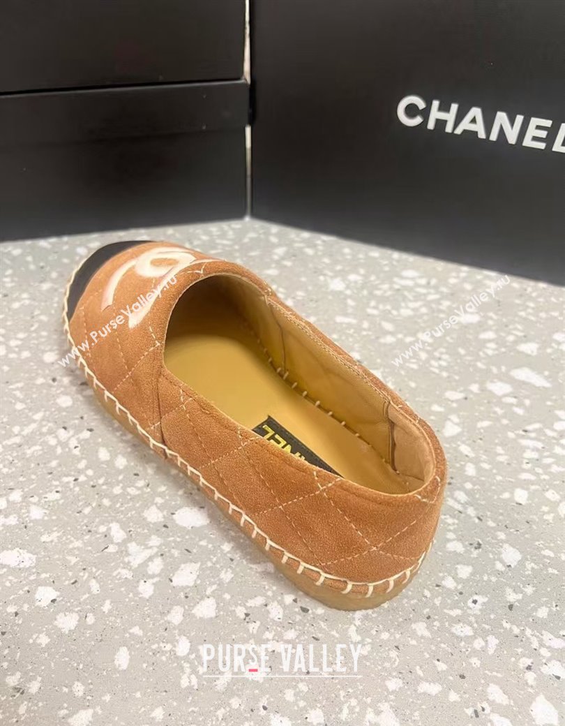 Chanel Quilted Suede Loafers Flat Brown 2024 CH112117 (KL-241121104)