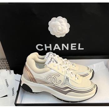 Chanel Mesh Calfskin Sneakers G39792 White2 2024 (KL-241120121)