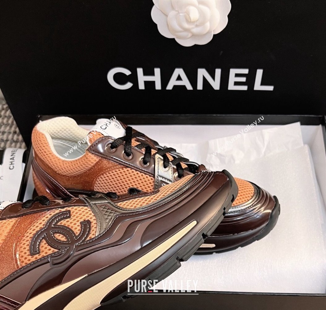 Chanel Mesh Calfskin Sneakers G39792 Orange 2024 (KL-241120122)