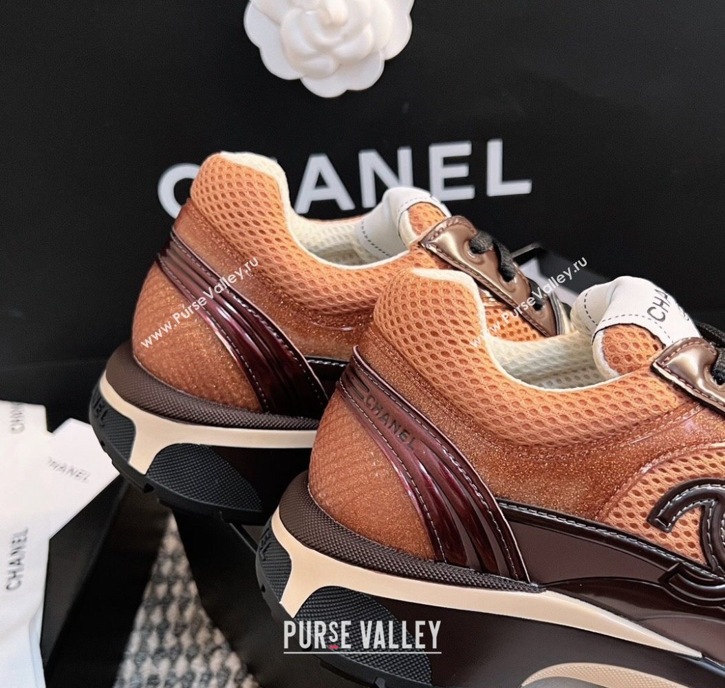 Chanel Mesh Calfskin Sneakers G39792 Orange 2024 (KL-241120122)