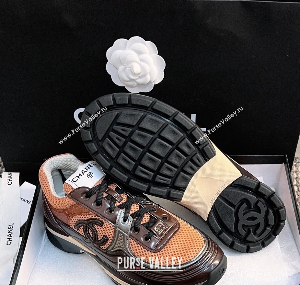 Chanel Mesh Calfskin Sneakers G39792 Orange 2024 (KL-241120122)