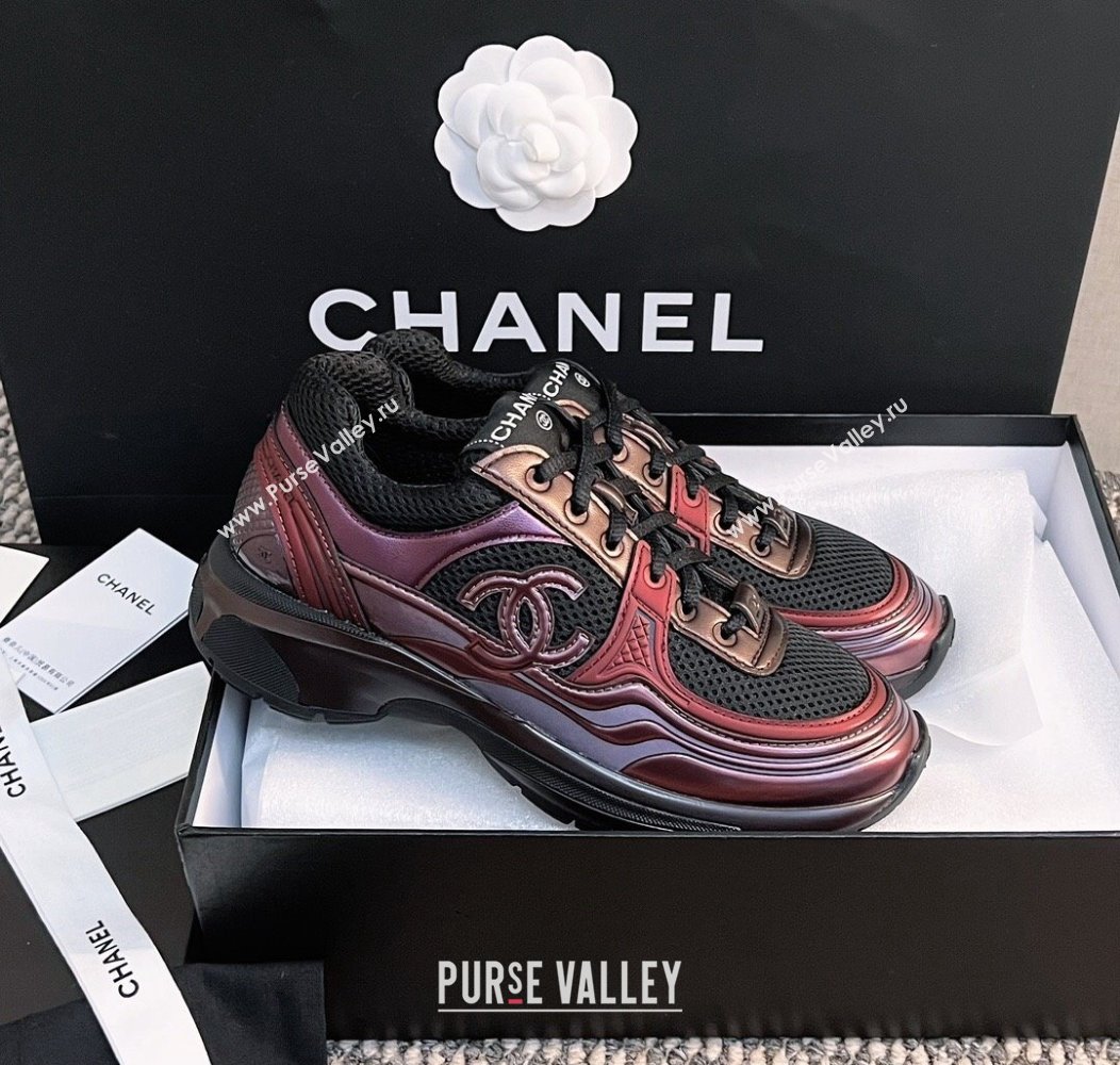 Chanel Mesh Calfskin Sneakers G39792 Purple 2024 (KL-241120125)