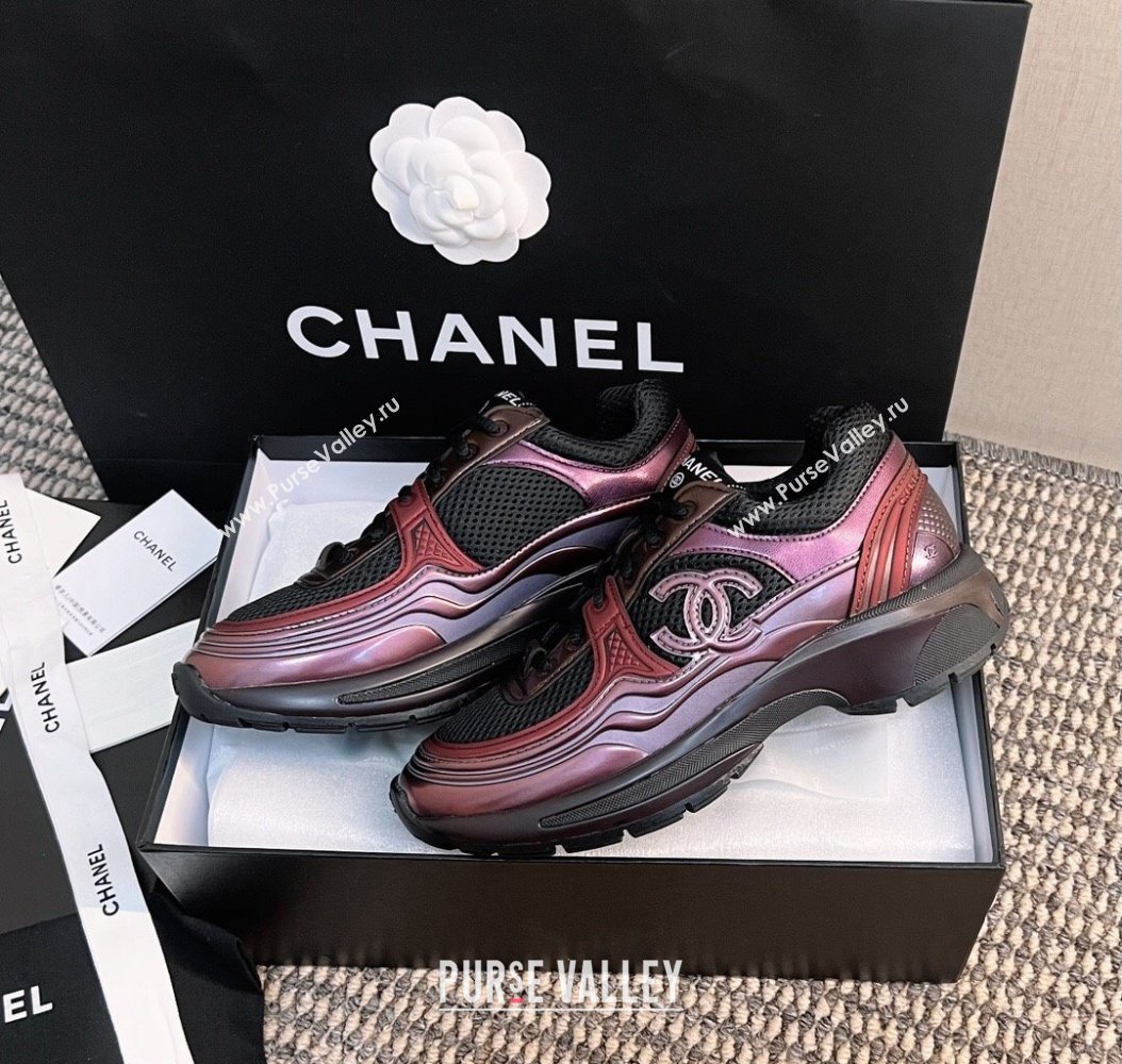 Chanel Mesh Calfskin Sneakers G39792 Purple 2024 (KL-241120125)