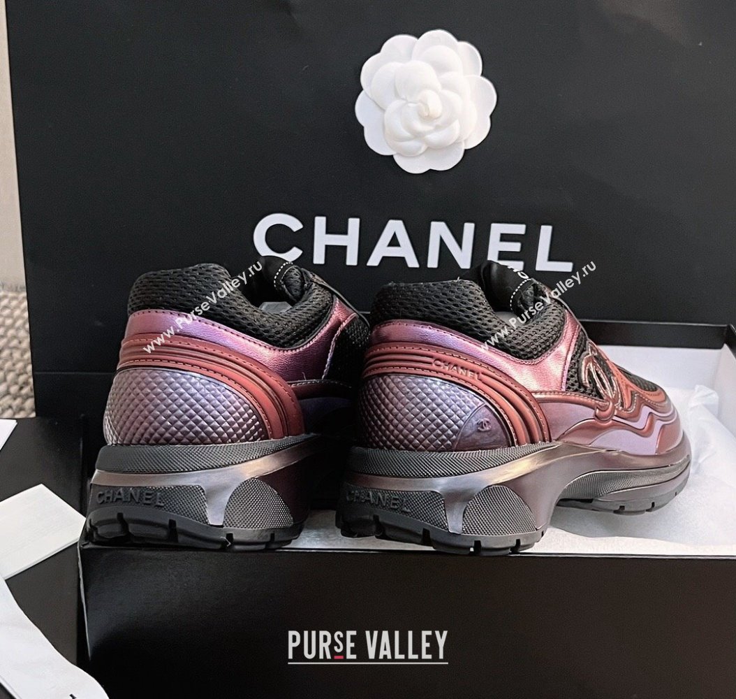 Chanel Mesh Calfskin Sneakers G39792 Purple 2024 (KL-241120125)