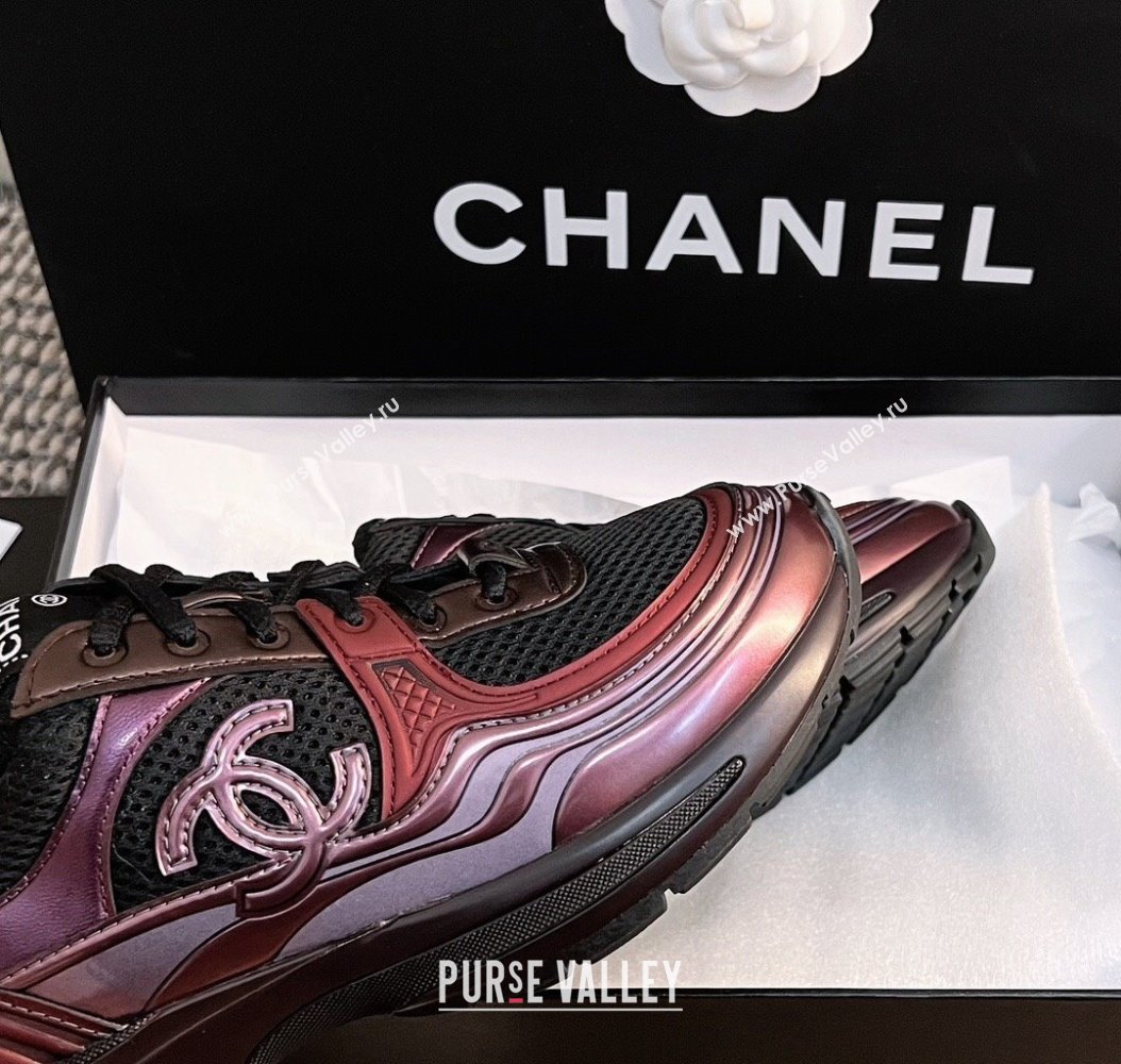 Chanel Mesh Calfskin Sneakers G39792 Purple 2024 (KL-241120125)