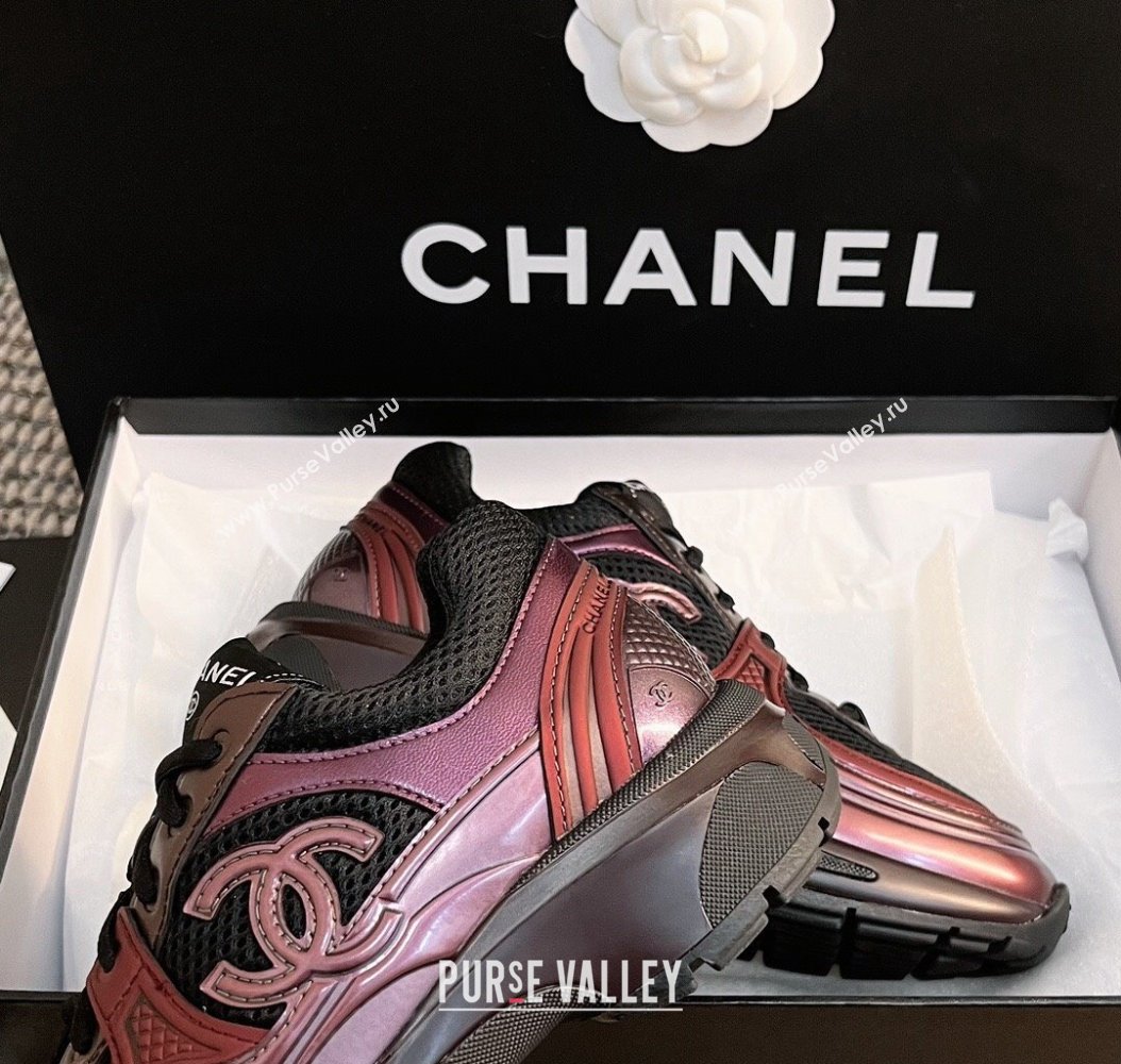 Chanel Mesh Calfskin Sneakers G39792 Purple 2024 (KL-241120125)