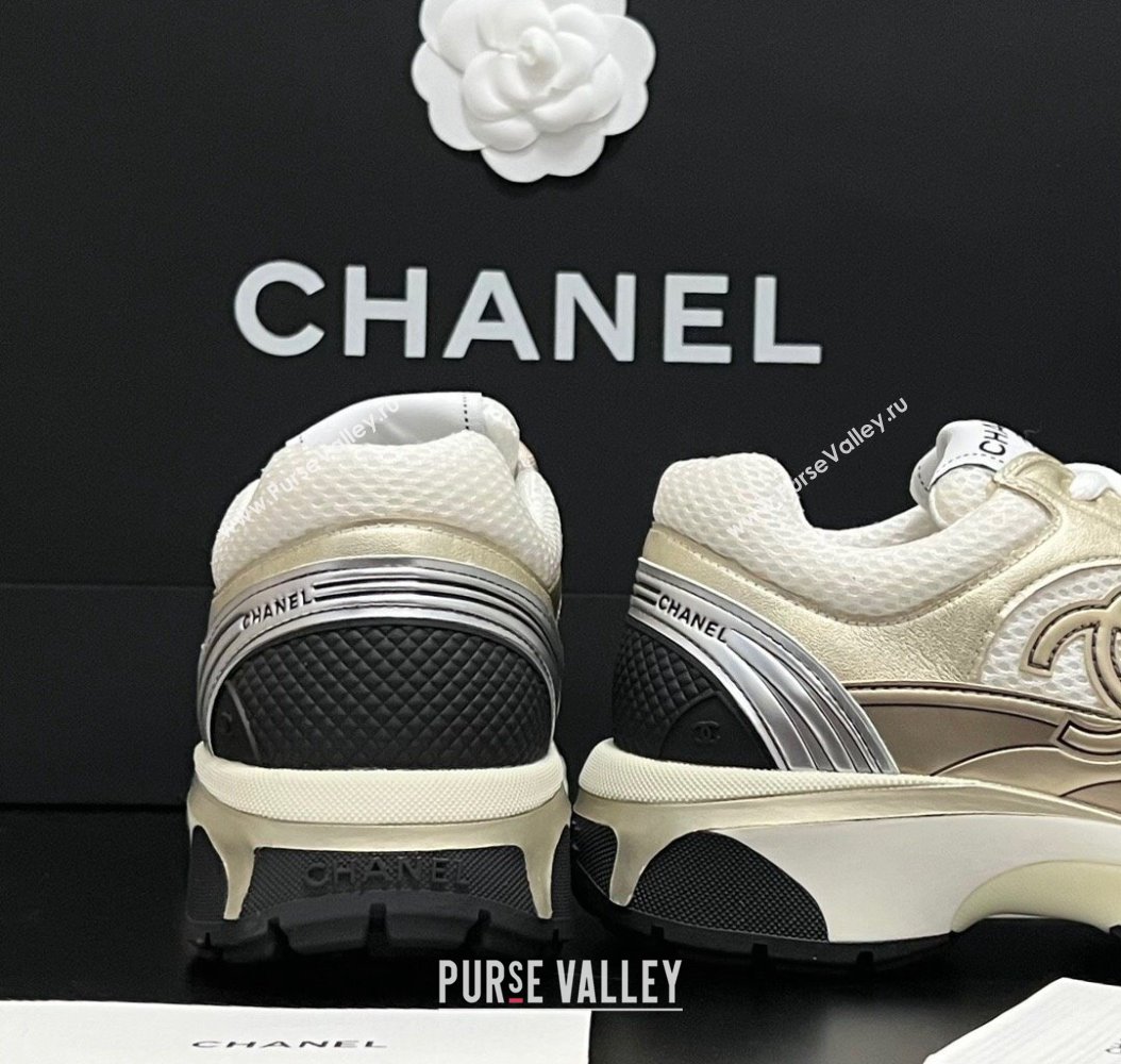 Chanel Mesh Calfskin Sneakers G39792 Gold-Tone 2024 (KL-241120129)