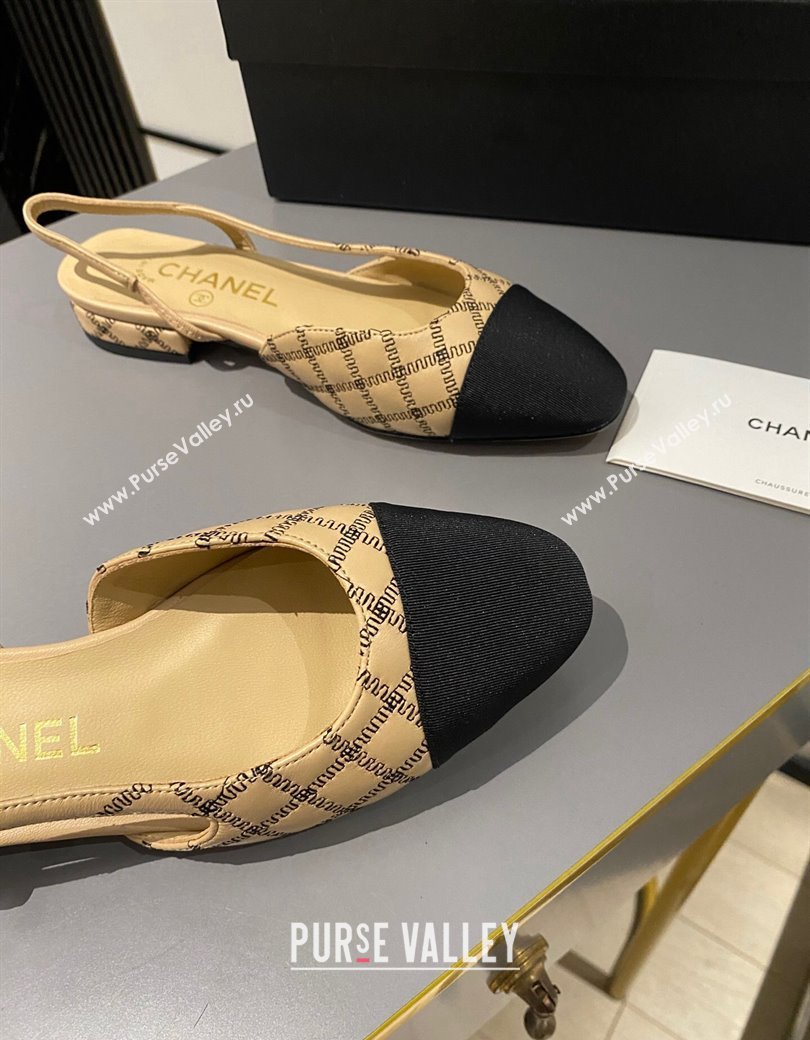 Chanel Quilted Lambskin Slingback Flats G31319 Beige 2024 1121 (MD-241121115)