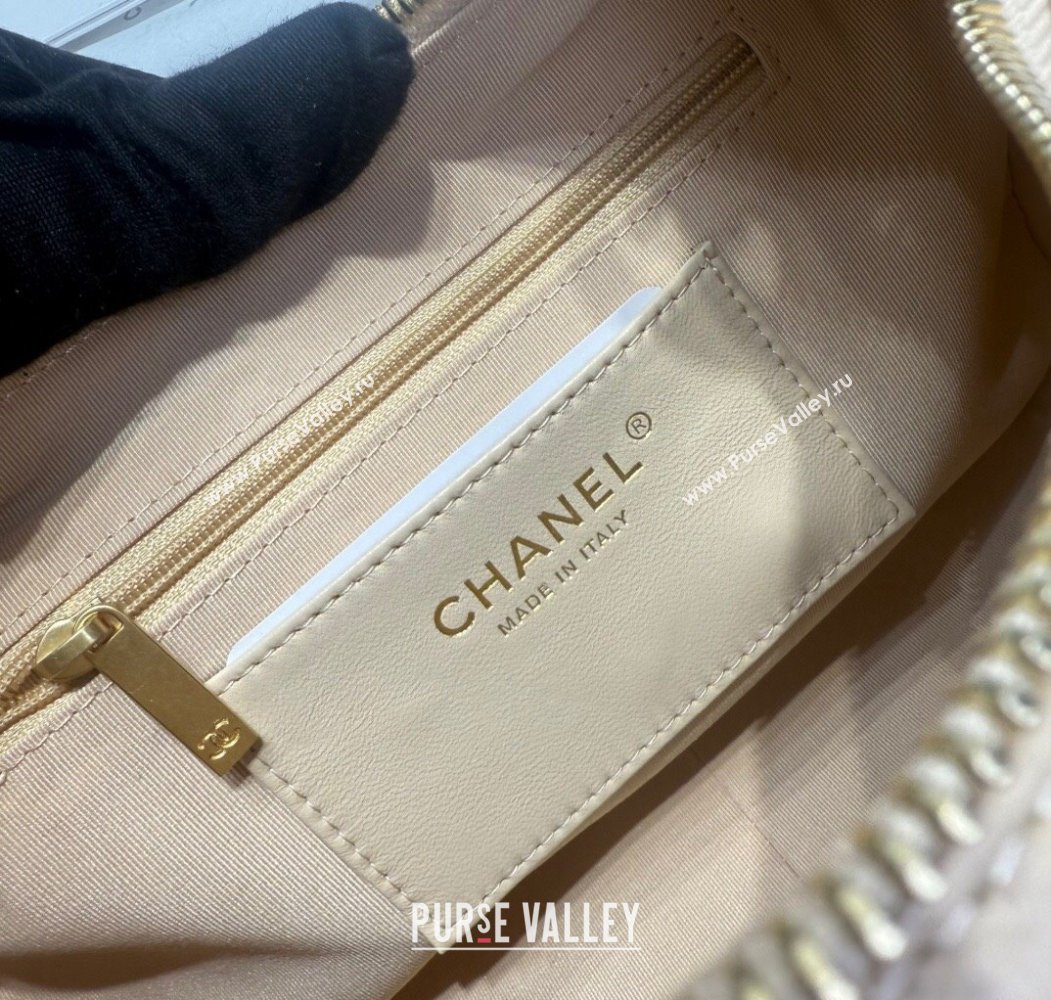 Chanel Shiny Lambskin Large Hobo Bag AS5339 Beige 2024 1206 (yezi-241206006)