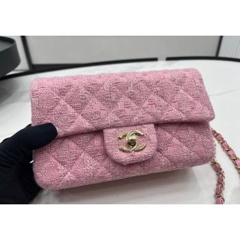 Chanel Tweed Classic Mini Flap Bag A69900 Light Pink 2024 1206 (yezi-241206022)