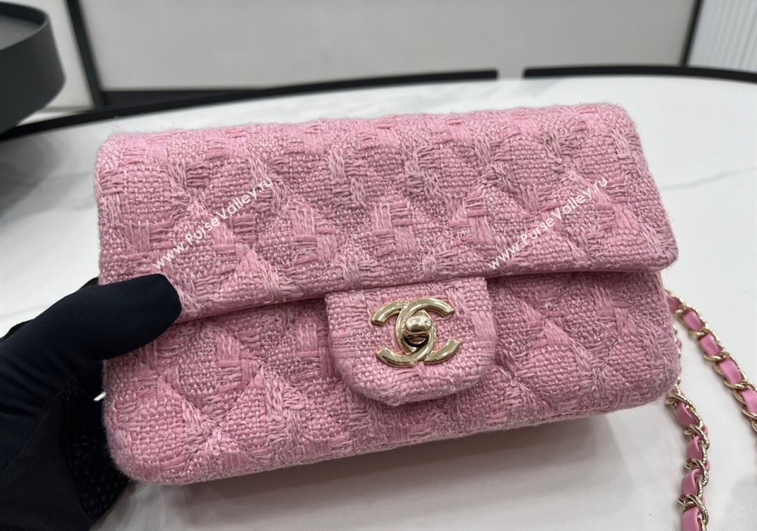 Chanel Tweed Classic Mini Flap Bag A69900 Light Pink 2024 1206 (yezi-241206022)