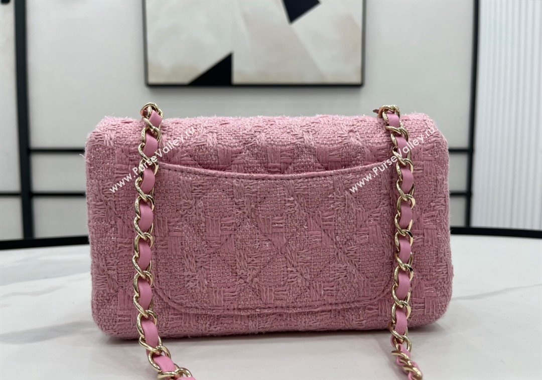 Chanel Tweed Classic Mini Flap Bag A69900 Light Pink 2024 1206 (yezi-241206022)