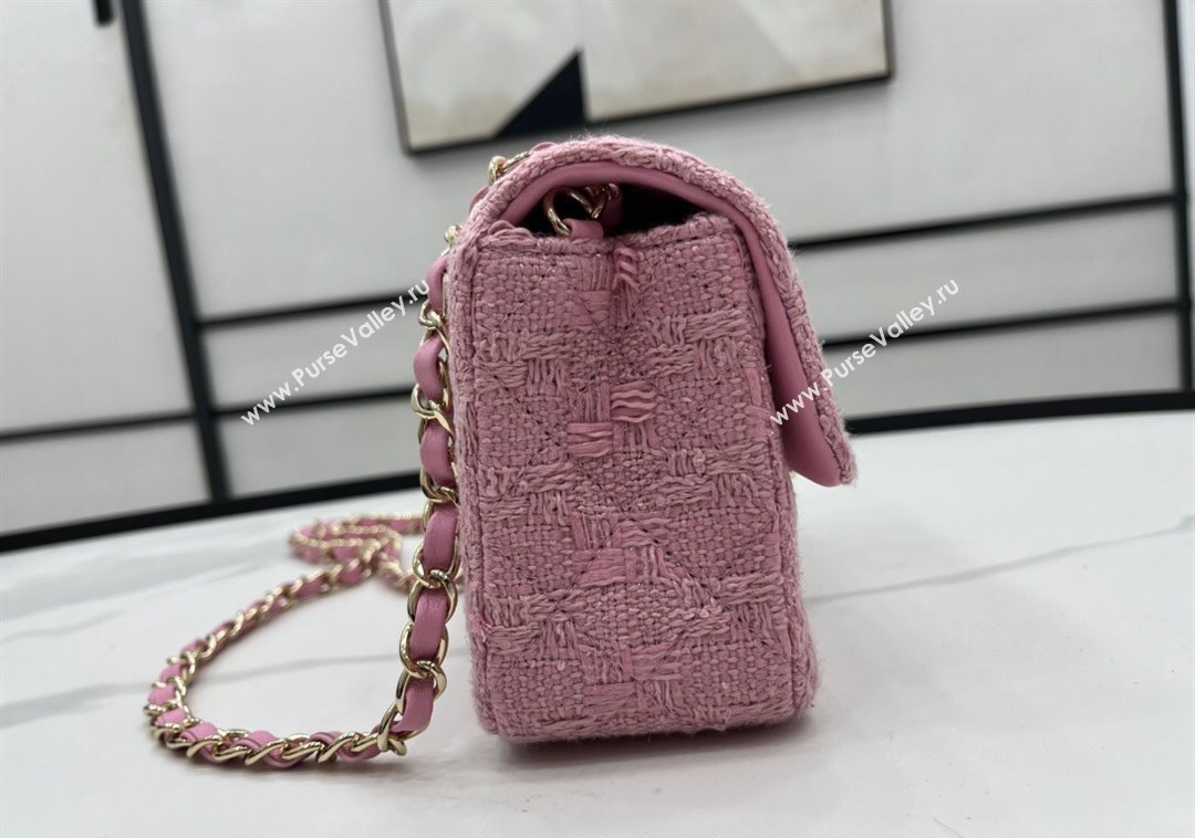 Chanel Tweed Classic Mini Flap Bag A69900 Light Pink 2024 1206 (yezi-241206022)