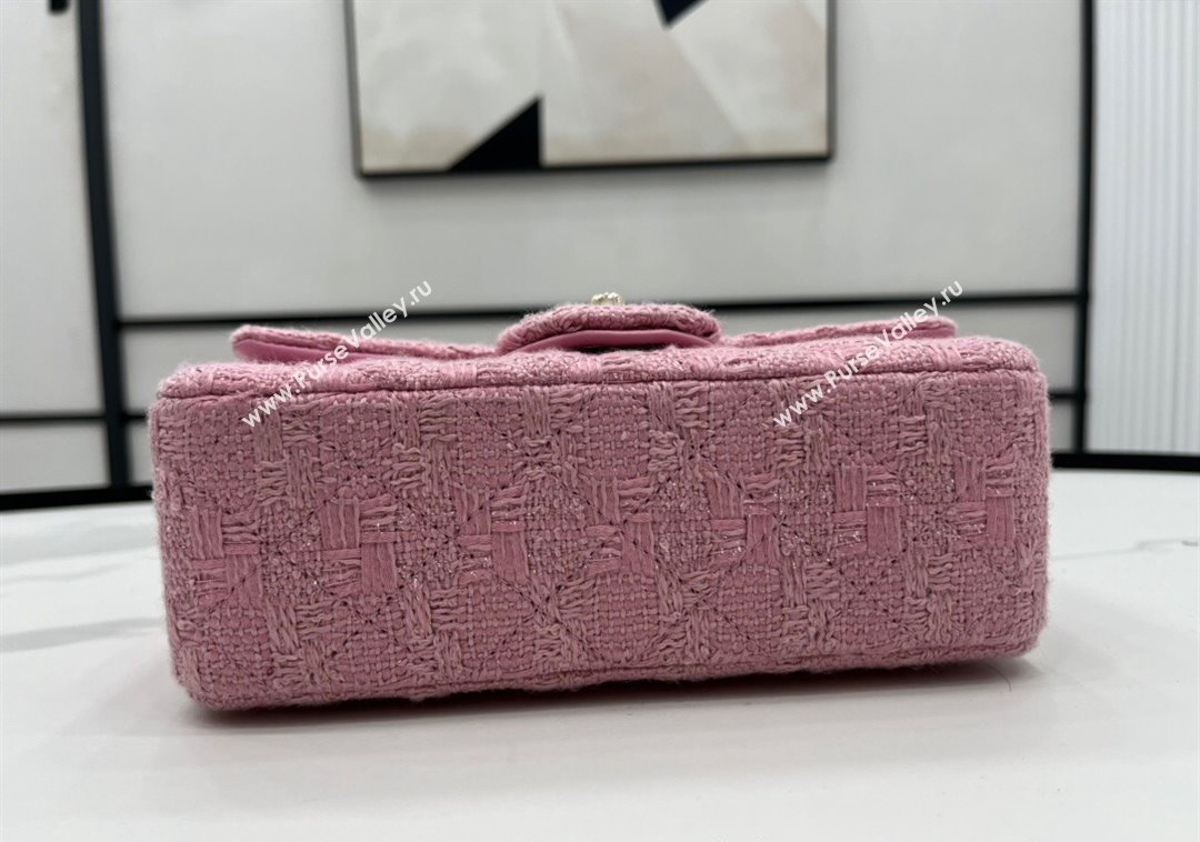 Chanel Tweed Classic Mini Flap Bag A69900 Light Pink 2024 1206 (yezi-241206022)